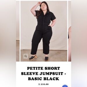 Big Bud Press Petite Short Sleeve Jumpsuit (Black) 2X